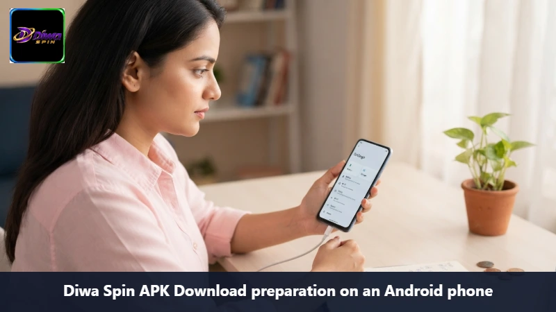 Diwa Spin APK Download preparation on an Android phone